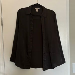 Black H&M button up shirt, size M